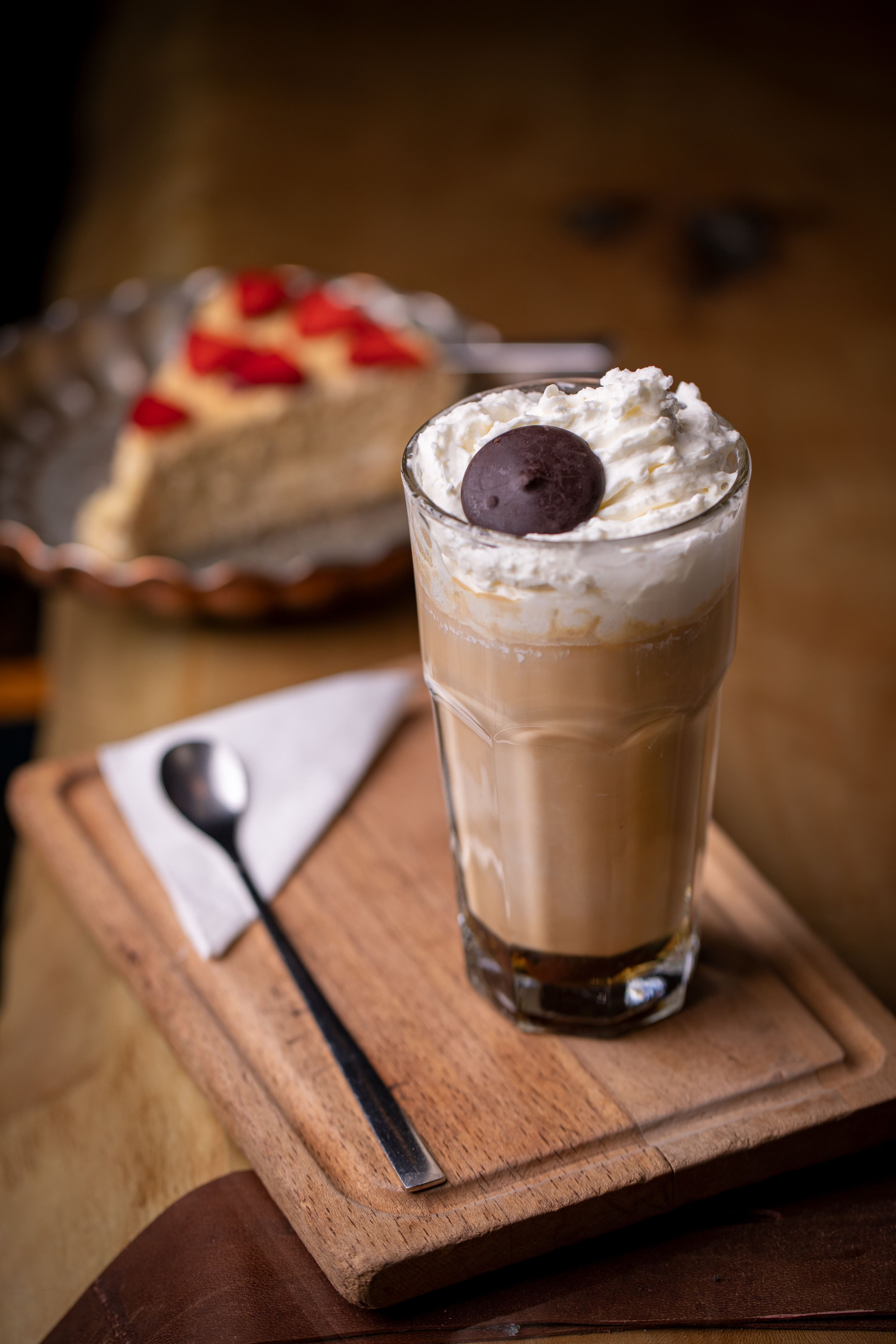 Fresh coffee with golden crema