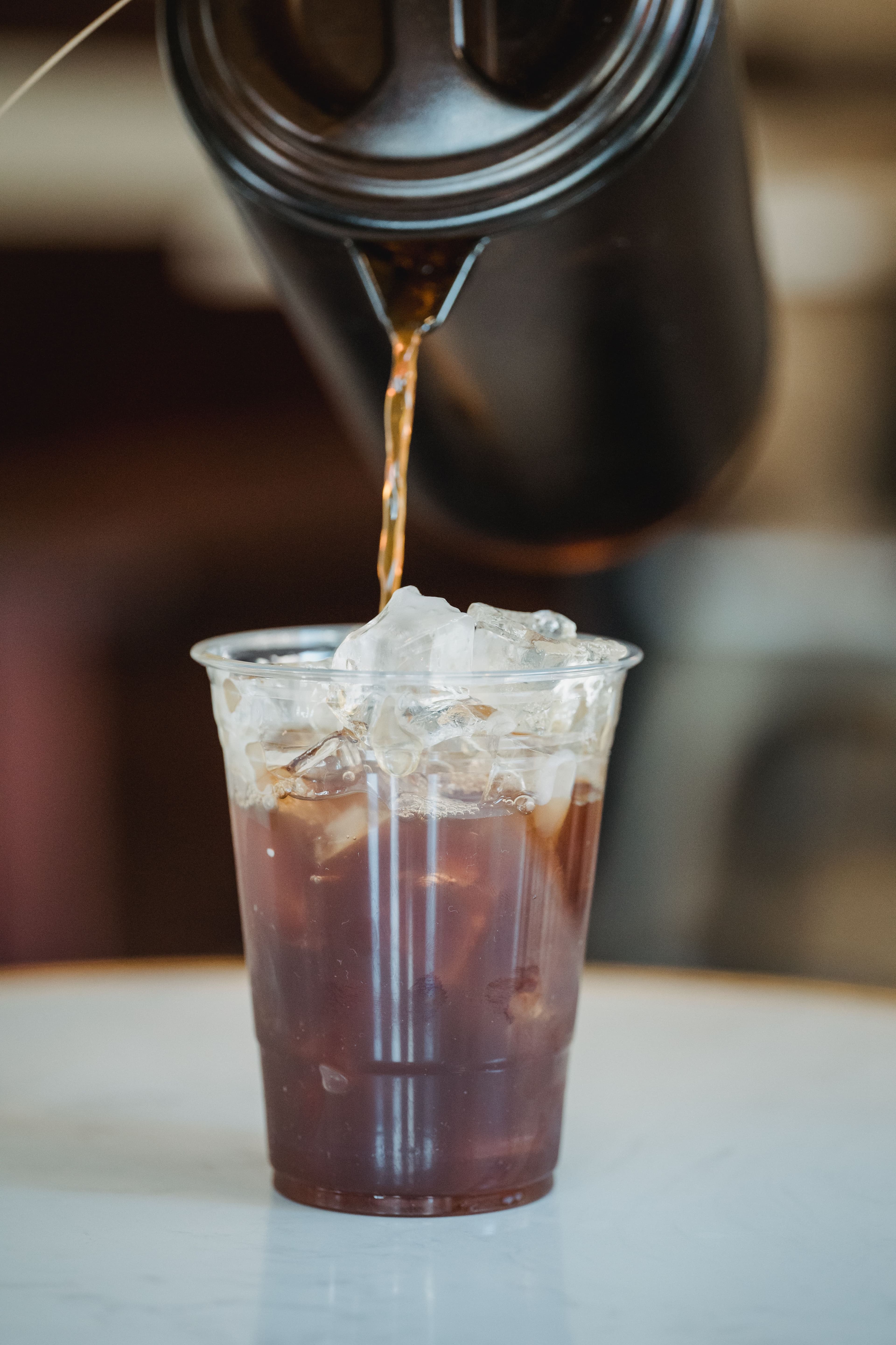 Cold brew coffee served over ice